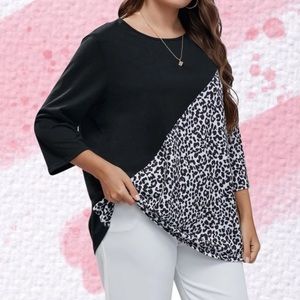 Leopard Print Cut Out Tee